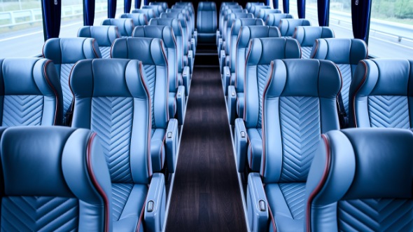 south gate 54 passenger charter bus interior
