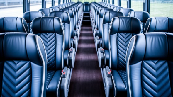 south gate 56 passenger charter bus inside